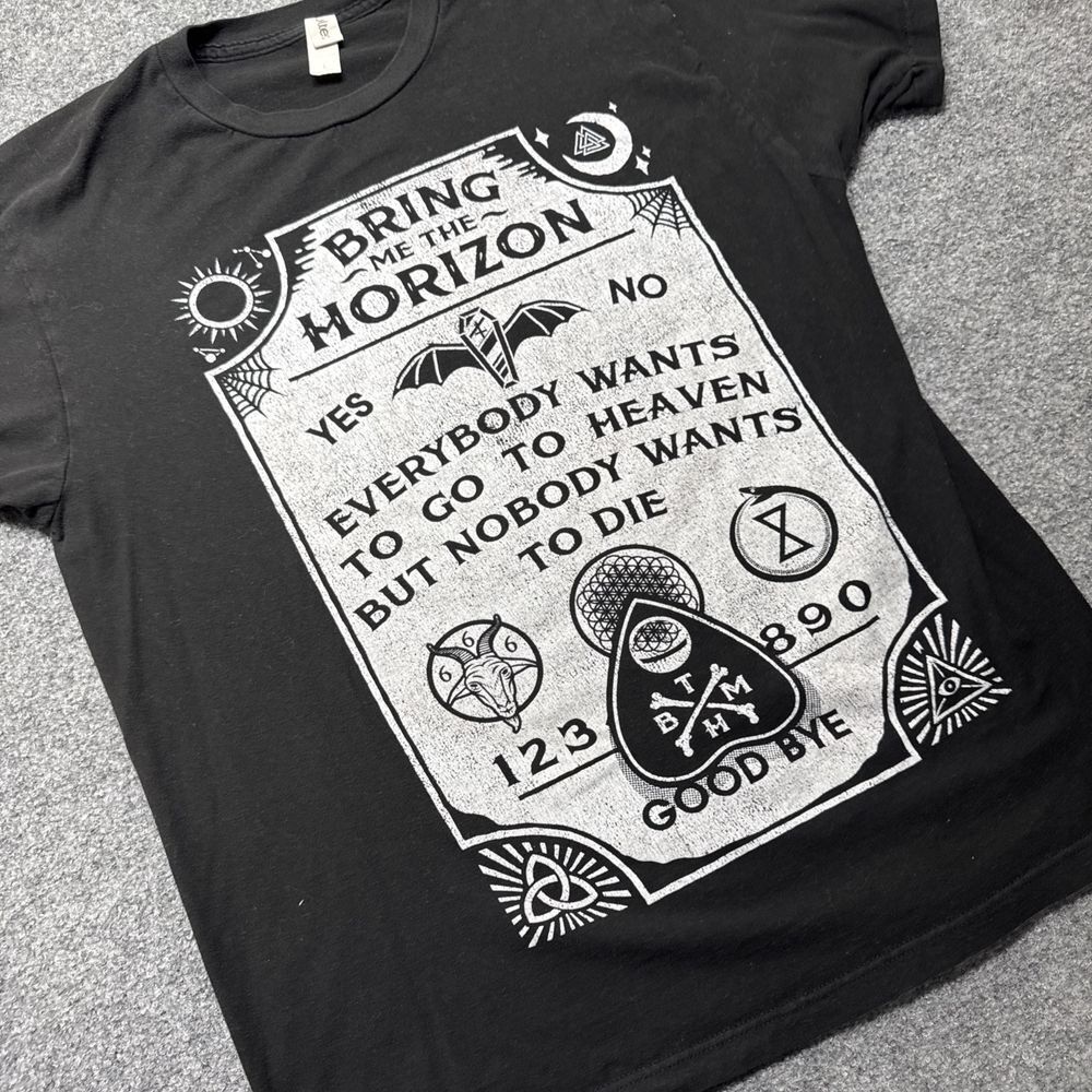 BRING ME‎ THE HORIZON EVERYBODY WANTS TO GO TO HEAVEN SCREEN PRINT GRAPHIC TEE